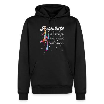 Aerial Silk Akrobatik Circus Aerialist - Männer Premium Bio Hoodie - Schwarz - Vorne - Nico (187cm)