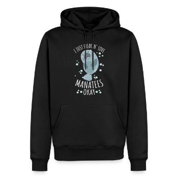 I Just Freakin Love Manatees okay for a - Men’s Premium Organic Hoodie - black - Front - Nico (187cm)