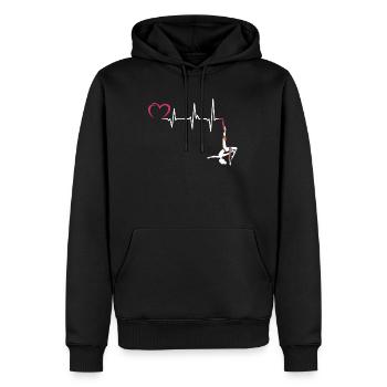 Luftseide Herzschlag Circus Aerialist - Männer Premium Bio Hoodie - Schwarz - Vorne - Nico (187cm)