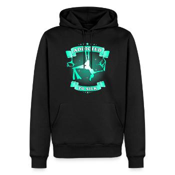 Süchtig Nach Seide Aerial Silk Akrobatik - Männer Premium Bio Hoodie - Schwarz - Vorne - Nico (187cm)