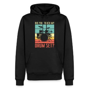Hast Du Mein Drumset Berührt? Drumming Rock For A - Männer Premium Bio Hoodie - Schwarz - Vorne - Nico (187cm)