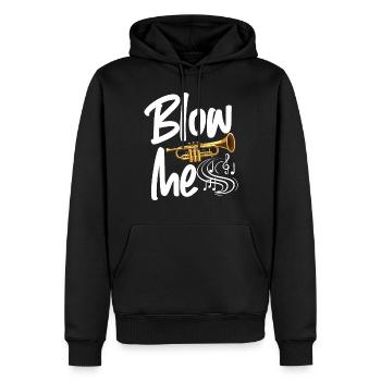 Trumpet Player Blow Me - Männer Premium Bio Hoodie - Schwarz - Vorne - Nico (187cm)