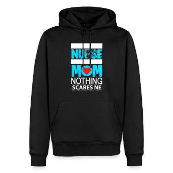 Maman infirmière - Sweat à capuche Premium bio Homme - noir - Devant - Nico (187cm)