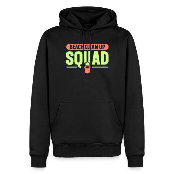 Nettoyage de plage Squad Nettoyage de plage - Sweat à capuche Premium bio Homme - noir - Devant - Nico (187cm)
