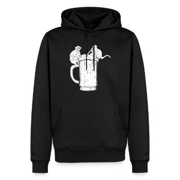 Orangutan Monkeys with Beer - Funny Monkey Orangut - Men’s Premium Organic Hoodie - black - Front - Nico (187cm)