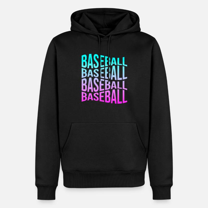 Baseball - Männer Premium Bio Hoodie - Schwarz