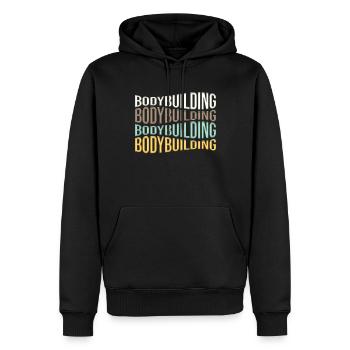 culturisme - Sweat à capuche Premium bio Homme - noir - Devant - Nico (187cm)