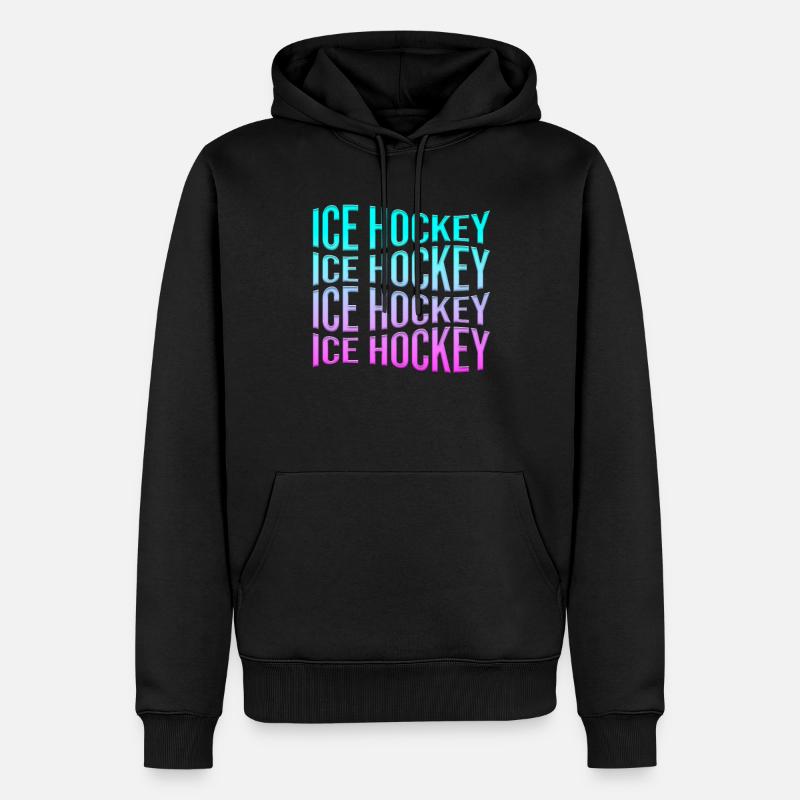 Eishockey - Männer Premium Bio Hoodie - Schwarz
