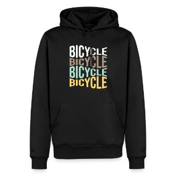 Bicyclette - Sweat à capuche Premium bio Homme - noir - Devant - Nico (187cm)