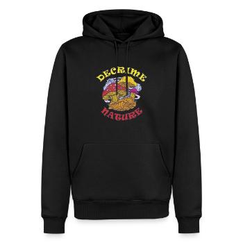 Decrime Nature Colorful Magic Mushroom Trippy - Männer Premium Bio Hoodie - Schwarz - Vorne - Nico (187cm)
