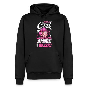 Just A Girl Who Loves Anime And Music - Männer Premium Bio Hoodie - Schwarz - Vorne - Nico (187cm)