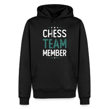 Chess Team - Men’s Premium Organic Hoodie - black - Front - Nico (187cm)