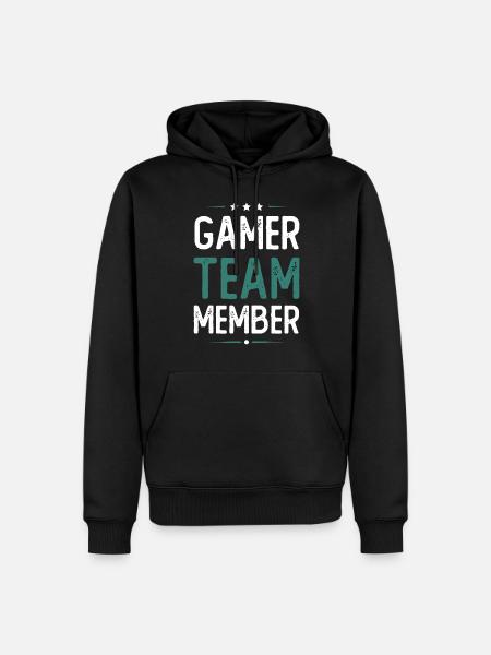 Gamer Team - Männer Premium Bio Hoodie - Schwarz
