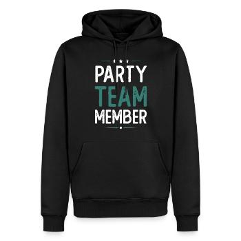 Équipe de fête - Sweat à capuche Premium bio Homme - noir - Devant - Nico (187cm)
