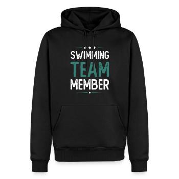 Équipe de natation - Sweat à capuche Premium bio Homme - noir - Devant - Nico (187cm)