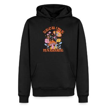 Decrime Nature Colorful Magic Mushroom Trippy - Männer Premium Bio Hoodie - Schwarz - Vorne - Nico (187cm)