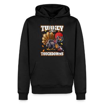 Turquie et Touchdowns Thanksgiving Football - Sweat à capuche Premium bio Homme - noir - Devant - Nico (187cm)