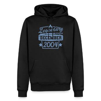Legendär seit Dezember 2004 Retro Sprüche - Männer Premium Bio Hoodie - Schwarz - Vorne - Nico (187cm)
