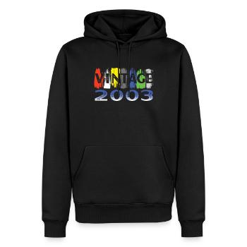 Fantastisch Seit 2003 Retro 19. Bitrthday - Männer Premium Bio Hoodie - Schwarz - Vorne - Nico (187cm)