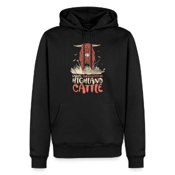 Schottischer Hochlandkuh-gras-welpen-kuhflüsterer - Männer Premium Bio Hoodie - Schwarz - Vorne - Nico (187cm)