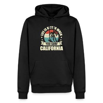 Life is better when you're in California - Men’s Premium Organic Hoodie - black - Front - Nico (187cm)