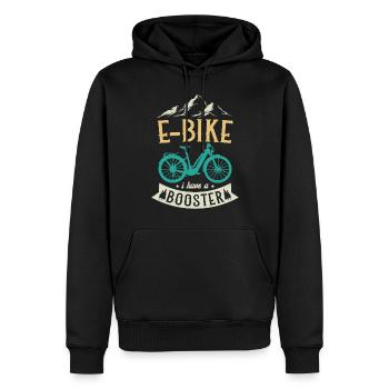 E-bike Ich Habe Ein Elektrisches Booster-fahrrad - Männer Premium Bio Hoodie - Schwarz - Vorne - Nico (187cm)