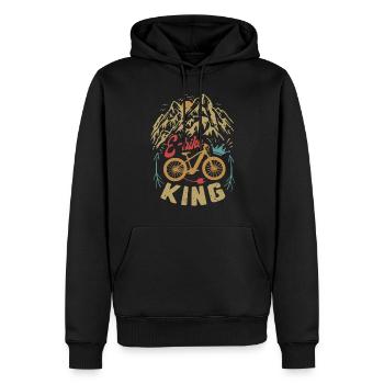 E-bike King Elektrofahrrad Fahrrad Radfahren - Männer Premium Bio Hoodie - Schwarz - Vorne - Nico (187cm)