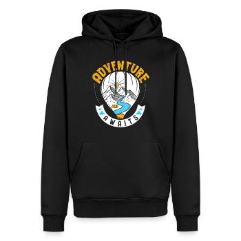 Abenteuer Erwartet - Männer Premium Bio Hoodie - Schwarz - Vorne - Nico (187cm)