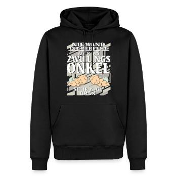 ZWILLINGS ONKEL - Männer Premium Bio Hoodie - Schwarz - Vorne - Nico (187cm)