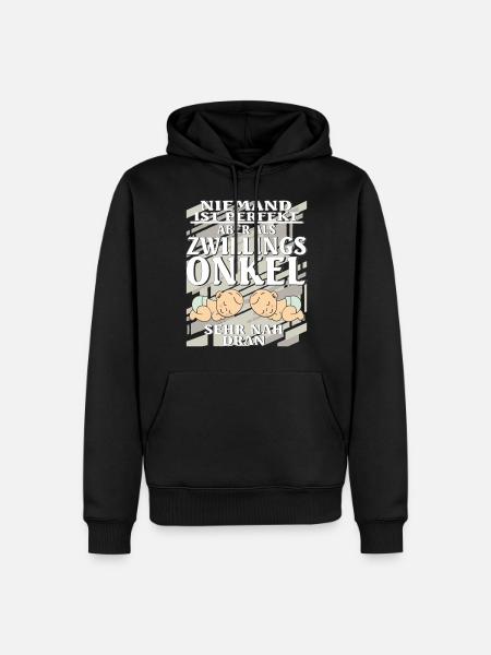 ZWILLINGS ONKEL - Männer Premium Bio Hoodie - Schwarz