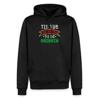 Ugly Christmas Jahreszeit, in der getrunken wird - Männer Premium Bio Hoodie - Schwarz - Vorne - Nico (187cm)