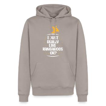 I just like kangaroos very much kangaroo animal - Men’s Premium Organic Hoodie - taupe - Front - Nico (187cm)