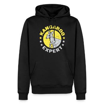 Kangaroo Expert Animal Kangaroos Lover - Men’s Premium Organic Hoodie - black - Front - Nico (187cm)