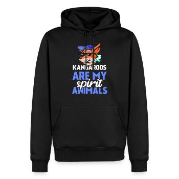 Les kangourous sont mes animaux préférés kangourou animal - Sweat à capuche Premium bio Homme - noir - Devant - Nico (187cm)