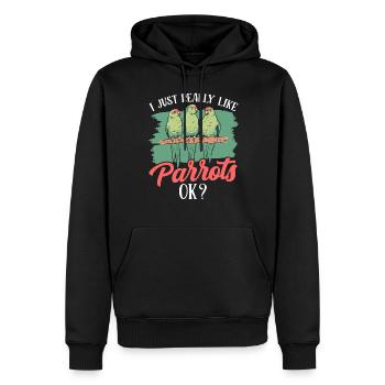 Ich Mag Papageien Einfach Sehr Papagei Süß Tier - Männer Premium Bio Hoodie - Schwarz - Vorne - Nico (187cm)