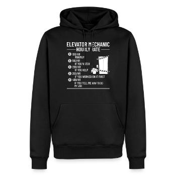 Elevator Elevator Technician Elevator Elevator - Men’s Premium Organic Hoodie - black - Front - Nico (187cm)