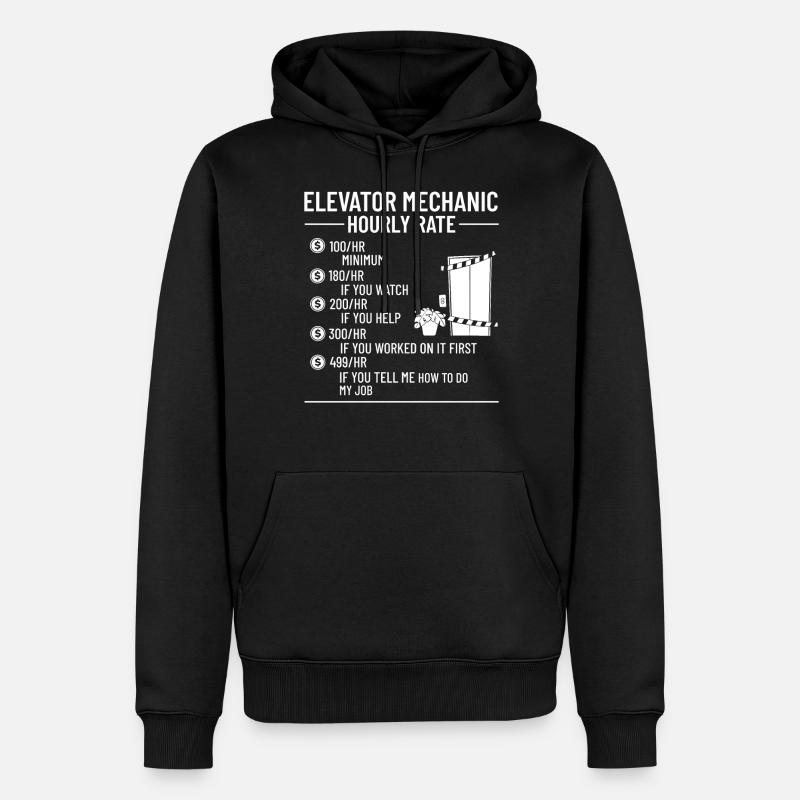Technicien d’ascenseur Élévateur élévateur - Sweat à capuche Premium bio Homme - noir