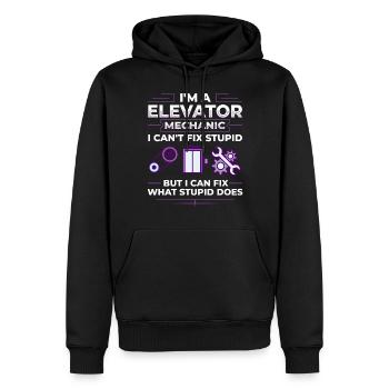 Aufzug Aufzugsanlage Techniker Fahrstuhl Lift - Männer Premium Bio Hoodie - Schwarz - Vorne - Nico (187cm)