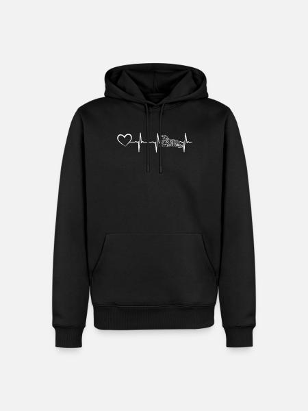 Tiger Heartline Heart Tiger Animal Tiger Heartbeat - Sweat à capuche Premium bio Homme - noir