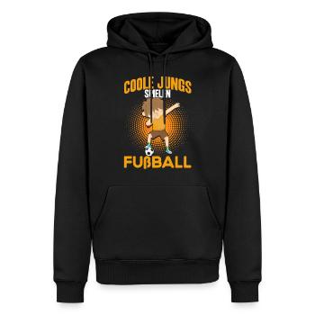 Coole Jungs spielen Fußball - Männer Premium Bio Hoodie - Schwarz - Vorne - Nico (187cm)