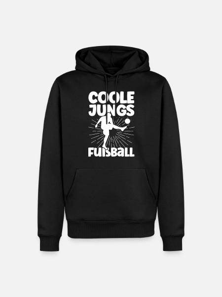 Coole Jungs Fußball - Männer Premium Bio Hoodie - Schwarz