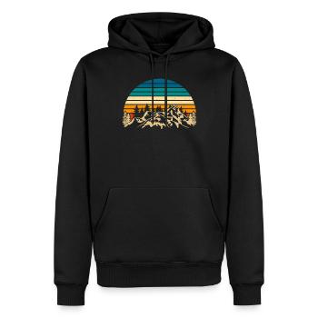 Faune Arbres Plein air Nature Rétro Forest - Sweat à capuche Premium bio Homme - noir - Devant - Nico (187cm)