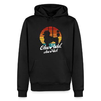 Ohne Pudel ohne mich lustiges Hundemotiv Vintage H - Männer Premium Bio Hoodie - Schwarz - Vorne - Nico (187cm)