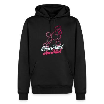 Ohne Pudel ohne mich Hundemotiv Rosa Vintage Hund - Männer Premium Bio Hoodie - Schwarz - Vorne - Nico (187cm)