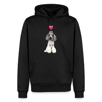 Poodle Dog Heart Cute Poodle Motif - Sweat à capuche Premium bio Homme - noir - Devant - Nico (187cm)