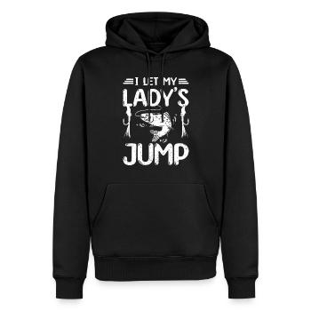 I let my lady's jump fly fishing - Männer Premium Bio Hoodie - Schwarz - Vorne - Nico (187cm)
