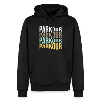 Parkour - Männer Premium Bio Hoodie - Schwarz - Vorne - Nico (187cm)