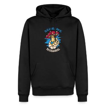 Decrime Nature Colorful Magic Mushroom Skeleton - Männer Premium Bio Hoodie - Schwarz - Vorne - Nico (187cm)