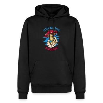 Decrime Nature Colorful Magic Mushroom Skeleton - Männer Premium Bio Hoodie - Schwarz - Vorne - Nico (187cm)