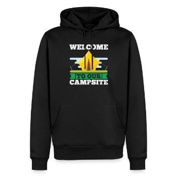 Camping Camper Nature drôle de dicton - Sweat à capuche Premium bio Homme - noir - Devant - Nico (187cm)